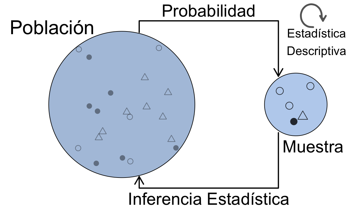 Relación entre la Estadística Descriptiva, el Cálculo de Probabilidades y la Estadística Inferencial